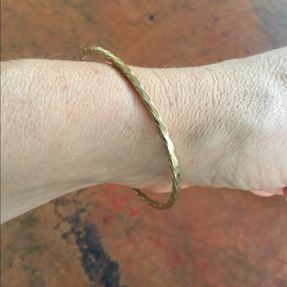Vintage Gold bracelet with box twist design - Picture 2 of 4